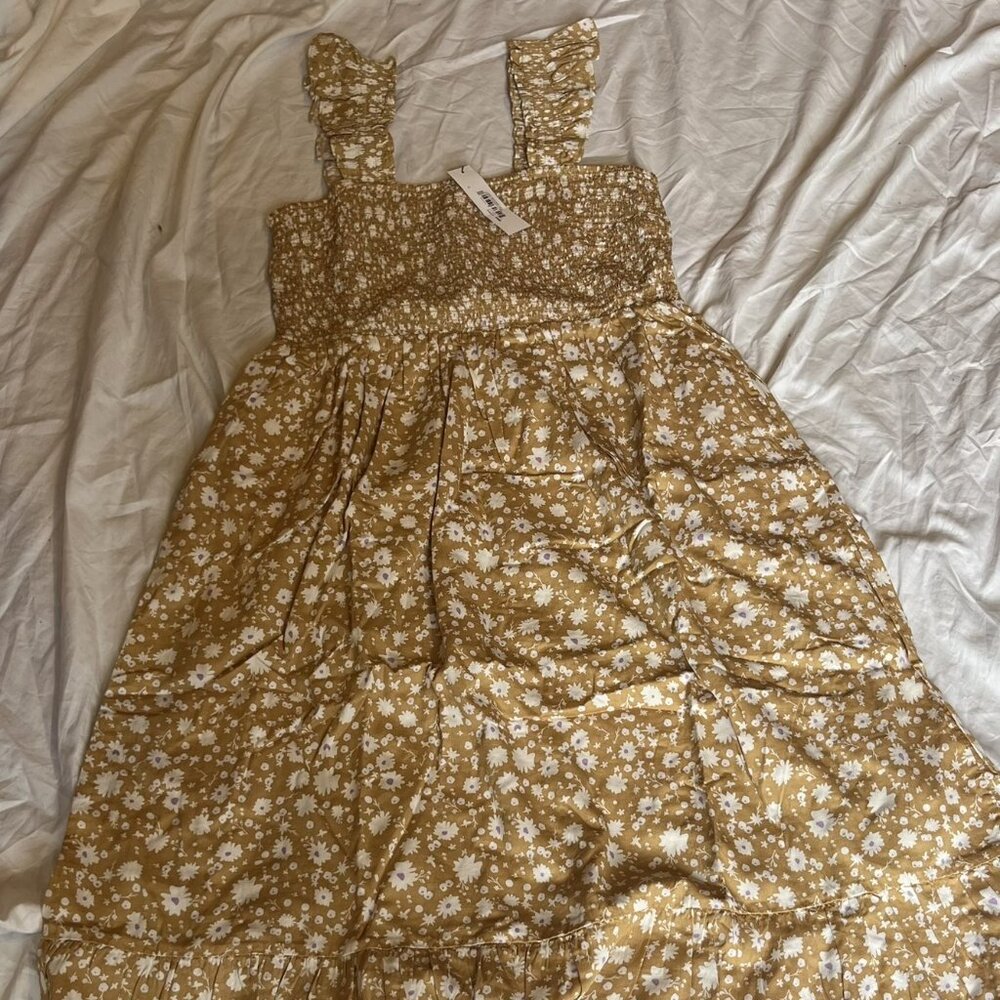 Tan floral Sundress NWT